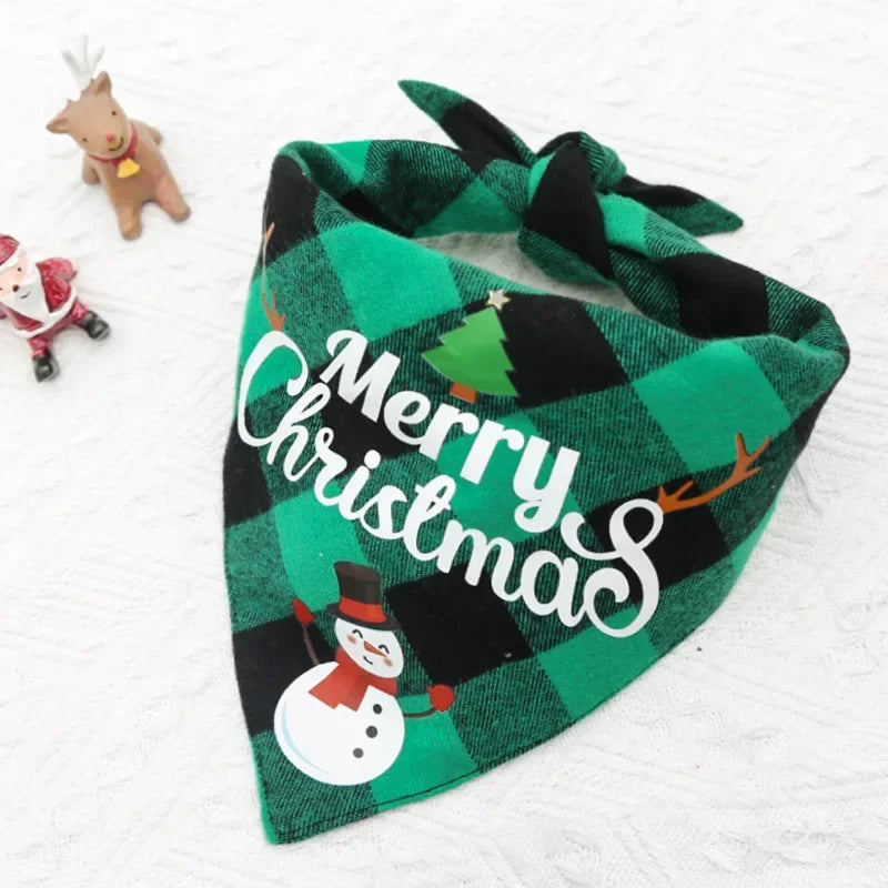 Versatile Two-Faced Pet Scarf Bandana: Christmas Triangle Scarf for Puppies, Kittens, Small & Large Dogs - Washable, Adjustable, and Adorable Accessories