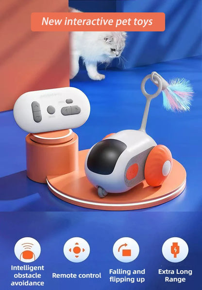 Upgraded Smart Interactive Cat Toy - Remote Control Electric Car for Pets | Rechargeable Puppy Training Game & Fun Cat Supplies