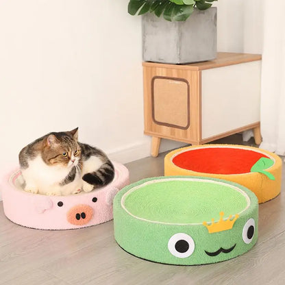 Corrugated Cat Scratcher Bed - Round Oval Claw Grinding Toy for Cats | Wear-Resistant Cat Nest Accessories