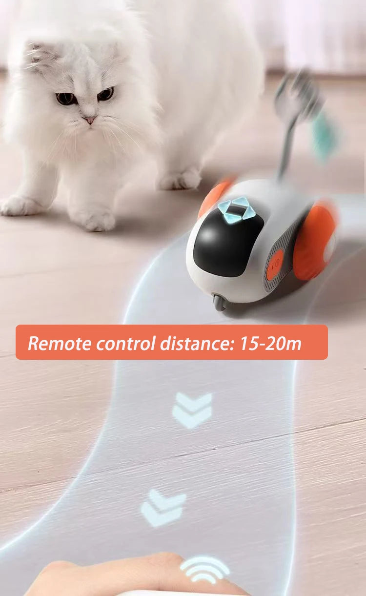 Upgraded Smart Interactive Cat Toy - Remote Control Electric Car for Pets | Rechargeable Puppy Training Game & Fun Cat Supplies